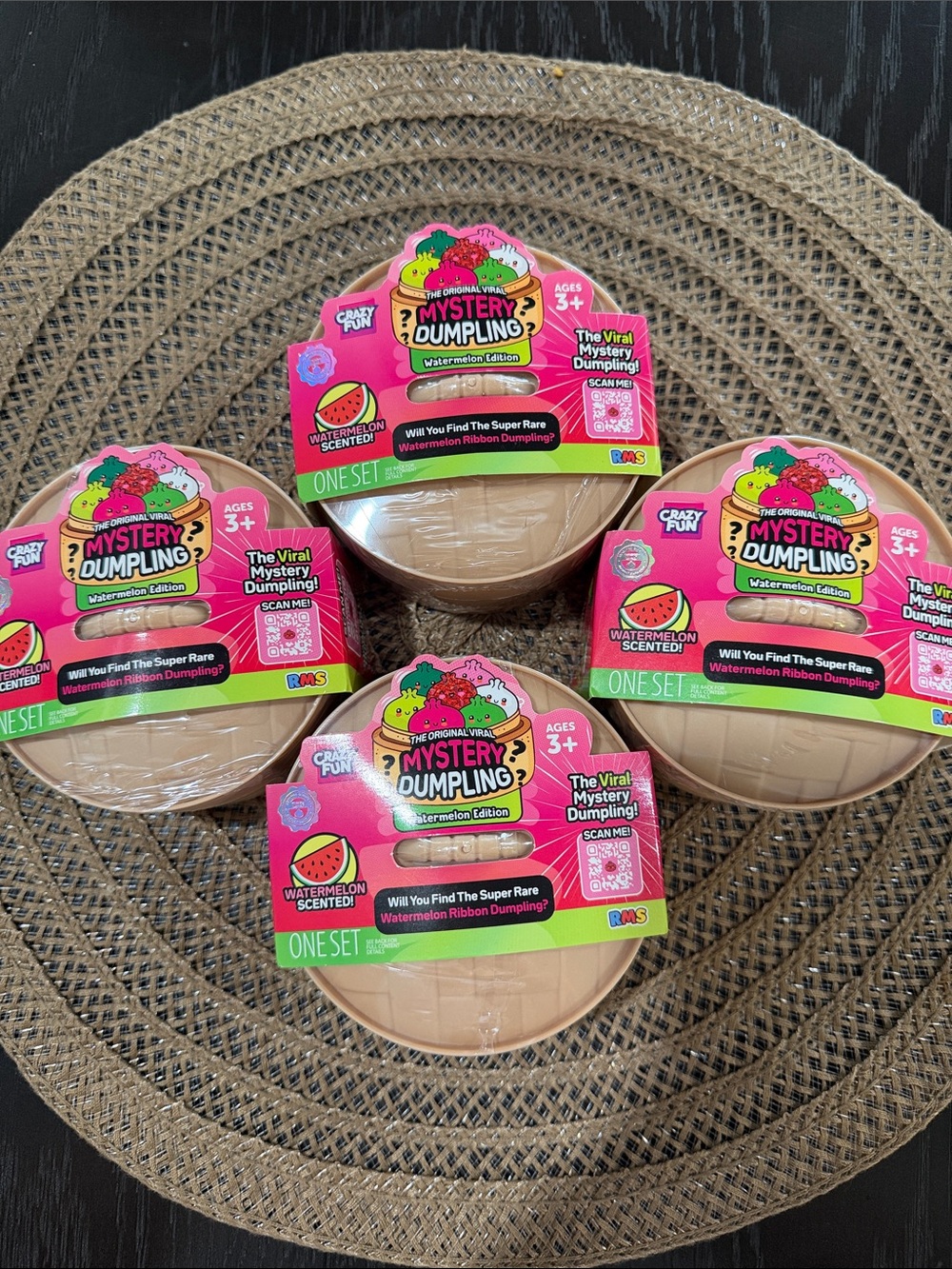 FOUR 4 Mystery Dumpling Watermelon Scented Surprise Toy - All sealed